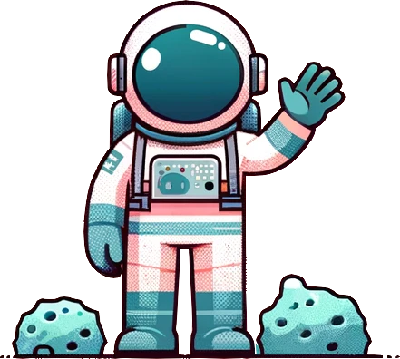 Illustration of an astronaut waving